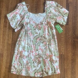 Rip Curl Floral Puff Sleeve Dress